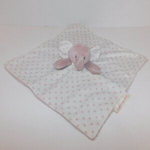 Blankets & Beyond Pink Mauve White Elephant Stars Security Blanket Baby lovey